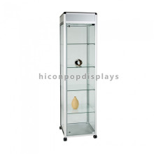 Movable Floorstanding Jewelry Store Fixtures High End Eco Bulletproof Glass Jewelry Display